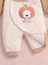 Apple Padded Sleepsuit with Matching Bib (Beige)