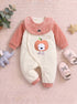 Apple Padded Sleepsuit with Matching Bib (Dusty Pink)