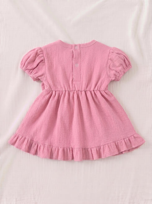 Pink Bella Bow Ruffle Frock Set