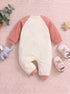 Apple Padded Sleepsuit with Matching Bib (Dusty Pink)