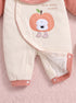 Apple Padded Sleepsuit with Matching Bib (Dusty Pink)