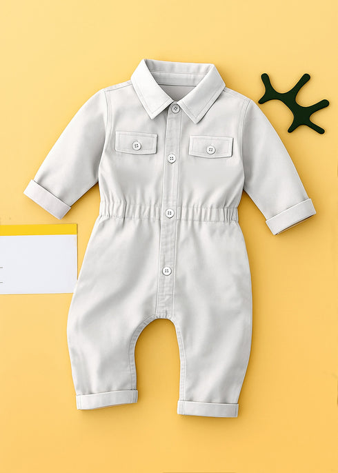 Non-Denim Baby Jumpsuit (Oatmeal)