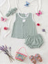 Green Bow Frock Set with Headband
