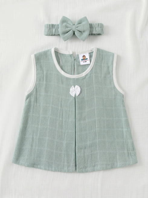 Green Bow Frock Set with Headband