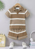 Yarn Dyed Johnny Collar Polo Set