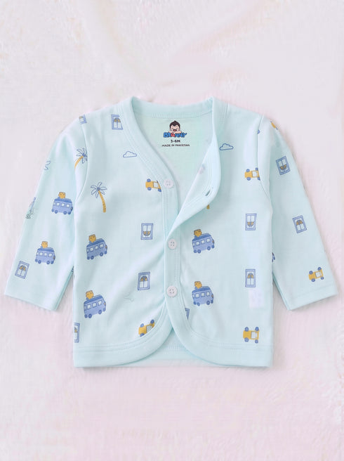Dream Journey Full Sleeve Night Suit Set (Sea Green)