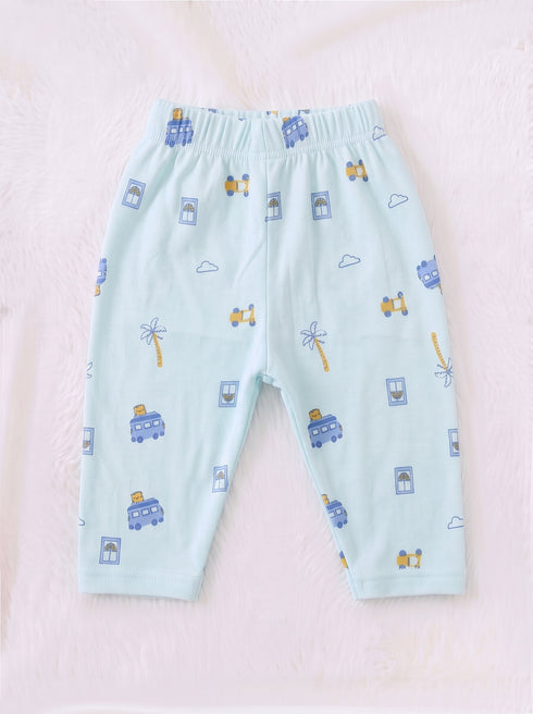 Dream Journey Full Sleeve Night Suit Set (Sea Green)