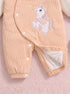 Unicorn Padded Sleepsuit with Matching Bib (Peach)