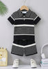 Midnight Striped Polo Set