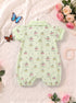 Cherry Printed Polo Collar Romper