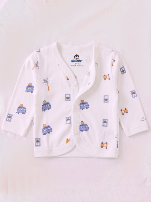 Dream Journey Full Sleeve Night Suit Set (White)