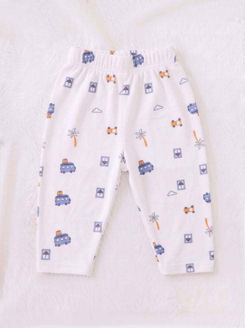 Dream Journey Full Sleeve Night Suit Set (White)