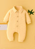 Lemon Jacquard Knit Button-Up Sleepsuit