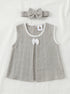 Grey Bow Frock Set with Headband