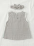 Grey Bow Frock Set with Headband