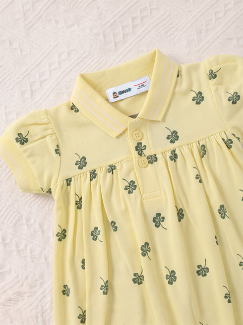 Leaf Clover Polo Collar Romper