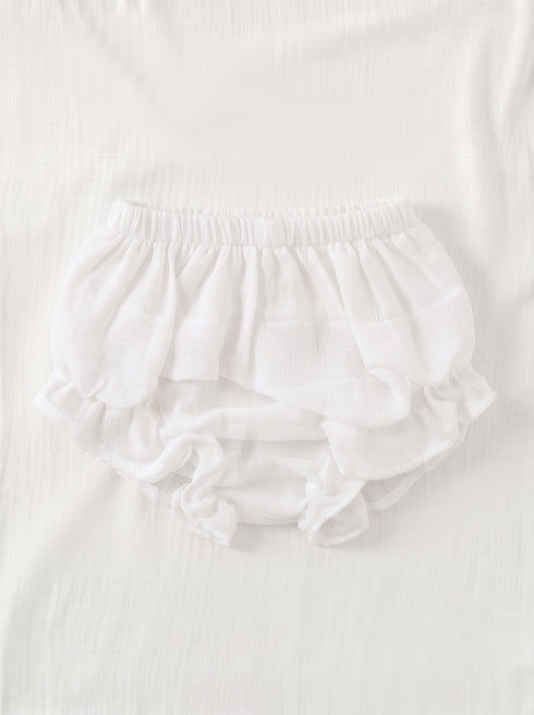 Rosy White Bow Frock Set with Headband
