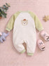 Cute Bear Textured Romper (Green)