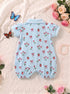 Strawberry Blossom Polo Collar Romper