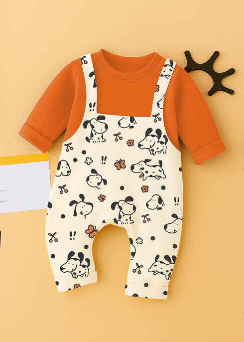Woof Woof Dungaree Fleece Sleepsuit