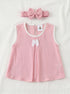 Pink Bow Frock Set with Headband