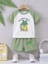 Beach Mood Printed Raglan Interlock Short Set