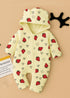Strawberry Sketch Fleece Hooded Sleepsuit