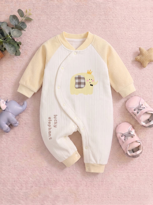 Elephant Applique Textured Romper