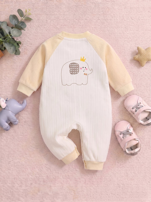 Elephant Applique Textured Romper