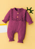 Maroon Ruffle Bow Ribbed Sleepsuit