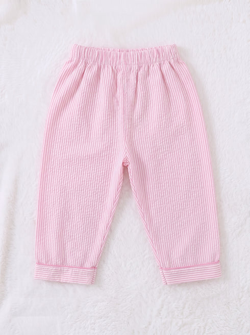 Pink Striped Night Suit Set