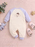 Cute Elephant Textured Romper (Blue)