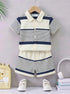 Nautical Stripe Button-Down Shirt Set