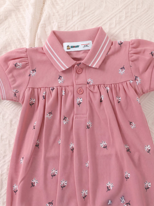 Daisy Bloom Polo Collar Romper