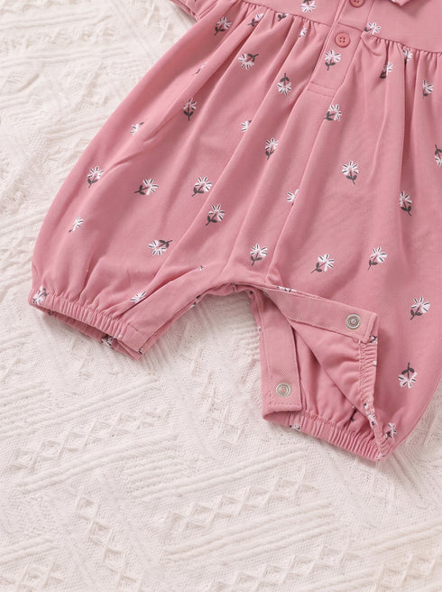 Daisy Bloom Polo Collar Romper