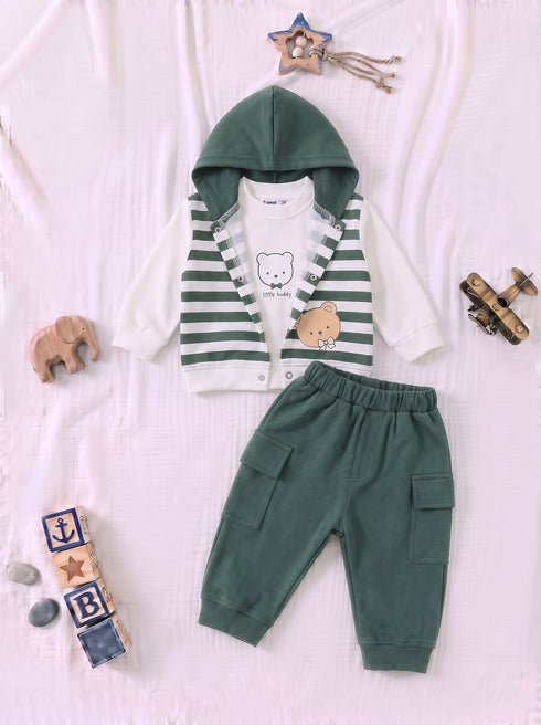 3-Pcs Little Buddy Hooded Vest Cargo Set