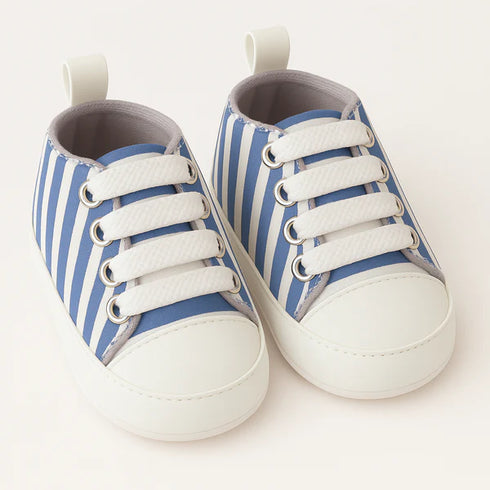 Blue & White Striped Baby Sneaker