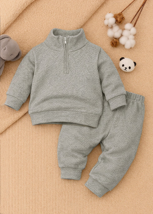 Ribbed High Neck (Grey)