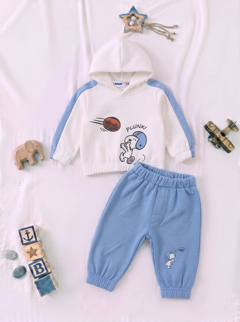 Snoopy Playtime Printed Fleece Hooded Set