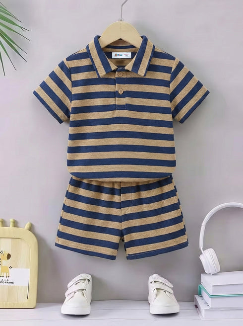 Timber Striped Polo Set