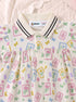 Rainbow Bloom Polo Collar Romper