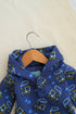 Navy Train Printed Fleece Hooded Sleepsuit