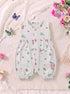 Pastel Blossom Front Open Buttoned Romper