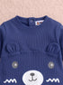 Cuddle Bear Navy Ribbed Sleepsuit