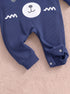 Cuddle Bear Navy Ribbed Sleepsuit