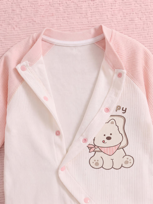 Puppy Textured Romper (Pink)