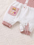 Kitty Embroidered Smocked Bow Romper (White)