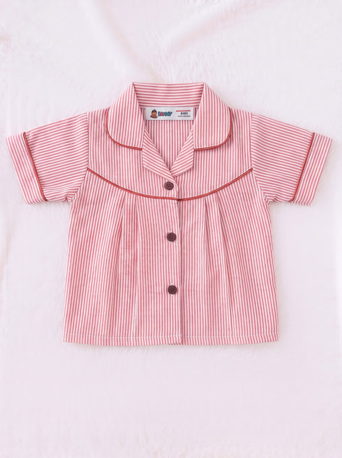 Red Striped Night Suit Set