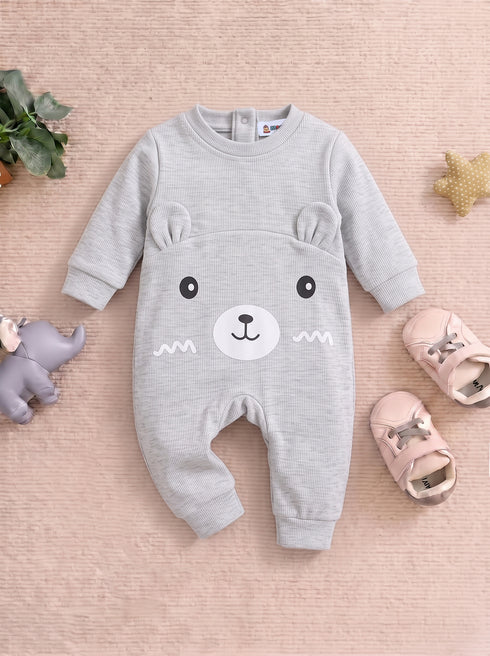 Cuddle Bear Oatmeal Ribbed Sleepsuit