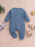 Cuddle Bear Steel Blue Ribbed Sleepsuit